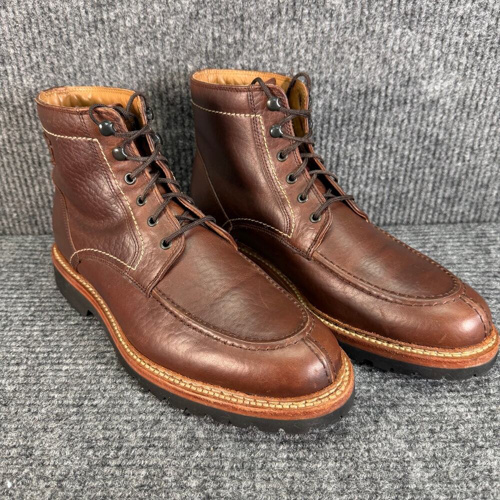 H.S. Trask 30-10016 Brown Leather Lace Up Boots Mens 10.5 M Made USA